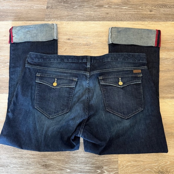 Carhartt Denim - Carhartt Crop Jeans Womens 18 Dark Blue Curvy Fit Straight Leg Cuffed WB048